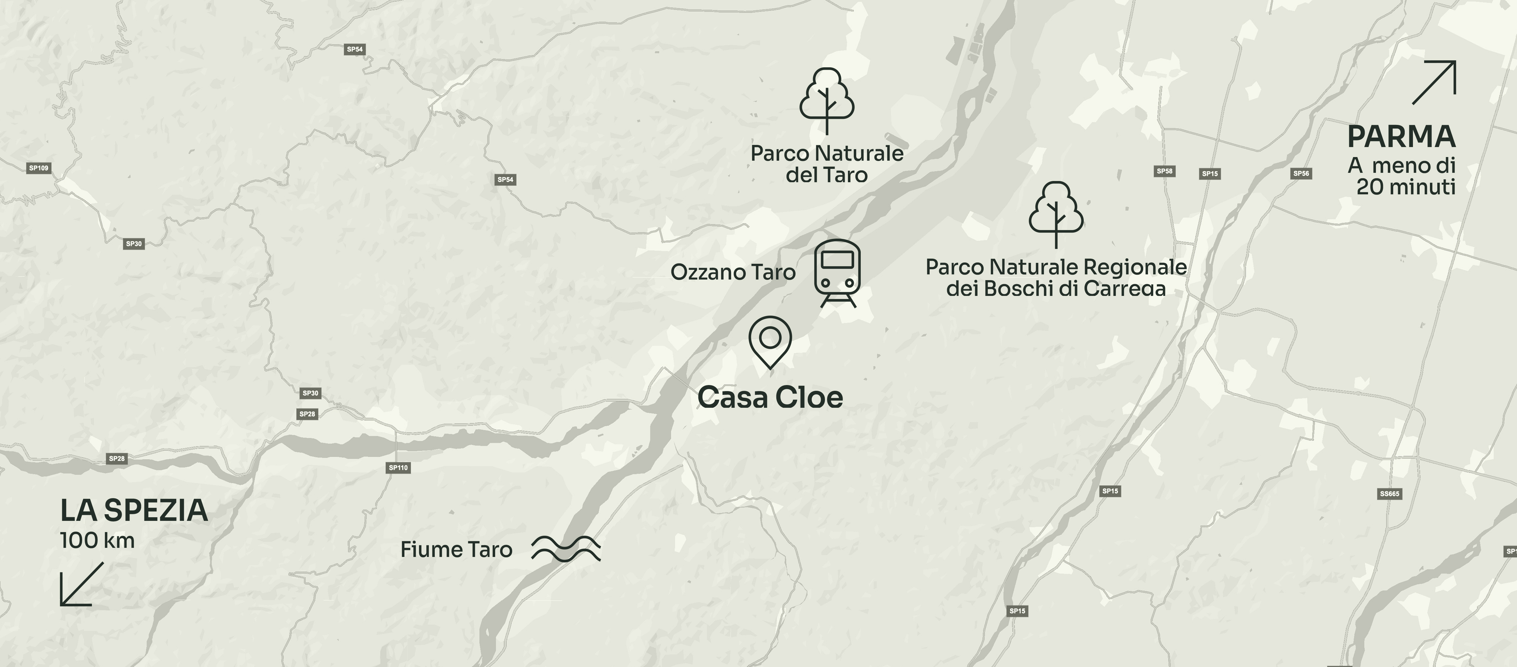 Map showing Casa Cloe location